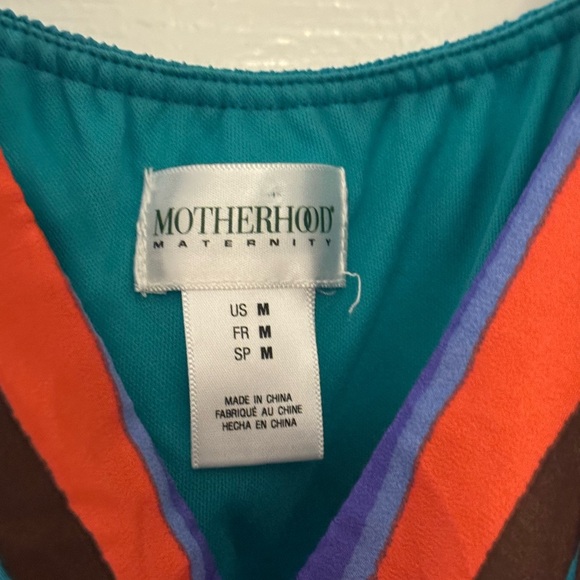 Motherhood Maternity Green and Red Sleeveless Sundress - Picture 4 of 7